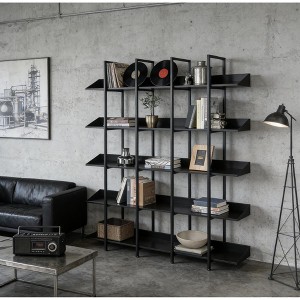 Airsurfer 5-Tier Charcoal Gray Bookshelf Modern Storage Bookshelf Home Accent for Living Room Organization - 1 of 4