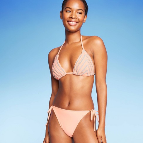 Women's Crochet Triangle Bikini Top - Wild Fable™ Peach : Target