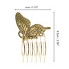 Unique Bargains Women's Durable Butterflies Side Comb Vintage Gold Tone 1 Pc - 2 of 4