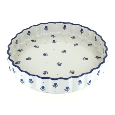 Blue Rose Polish Pottery Blueberry Torte Dish