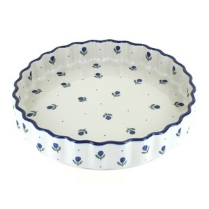 Blue Rose Polish Pottery 637 Ceramika Artystyczna Torte Plate - 1 of 1