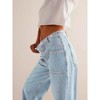 Imily Bela Womens Boyfriend Cuffed Wide Leg Mid Rise Casual Denim Pants with Pockets - 2 of 4