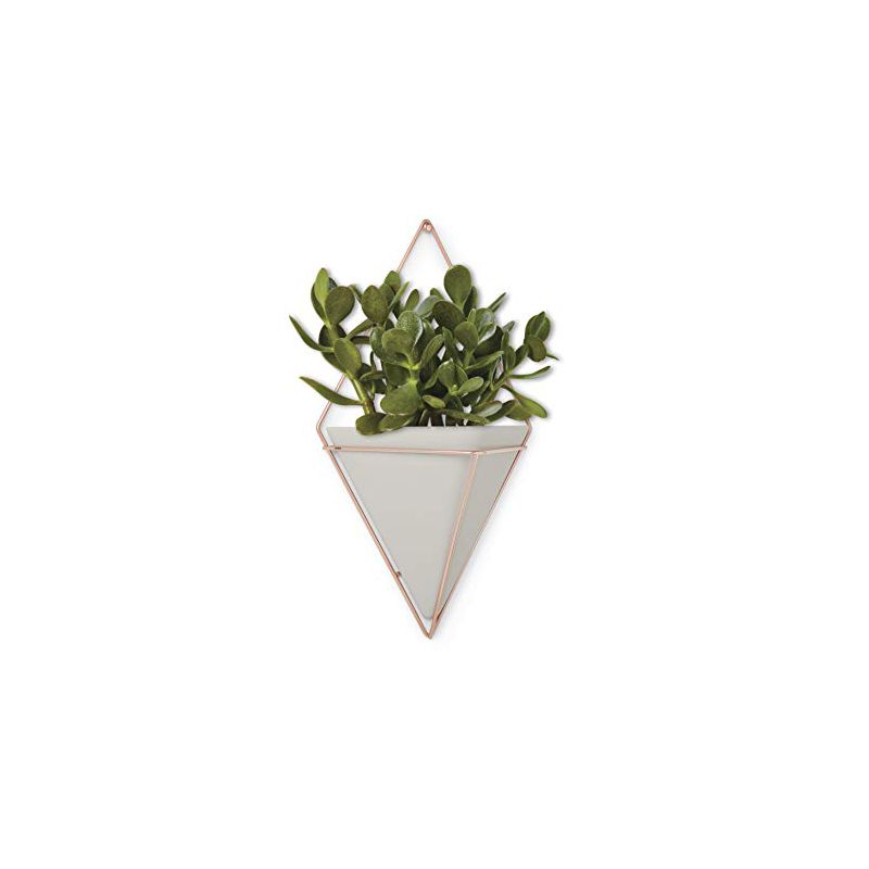 Umbra Trigg Hanging Planter Vase & Geometric Wall Decor - Great For Plants, Large, Concrete/Copper, 1 of 9