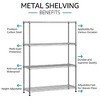 Lyngins Heavy-Duty Carbon Steel Storage Shelves, Adjustable Garage Shelving, 5-Tier Utility Shelving Unit Steel Organizer Wire Rack for Home - 4 of 4