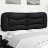 vidaXL Headboard Cushion Bedroom Hanging Bed Back Cushion Black Faux Leather - 60.2" - 2 of 4