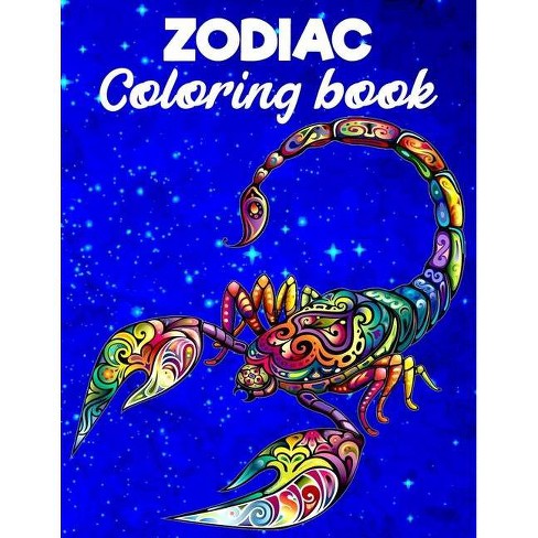 Download Zodiac Coloring Book For Adults By Library Squirrel Paperback Target