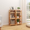 Tangkula 2PCS 4-Tier Bookshelf Floor Storage Shelf w/ Rubber Wood Frame Anti-Toppling Kits - 2 of 4