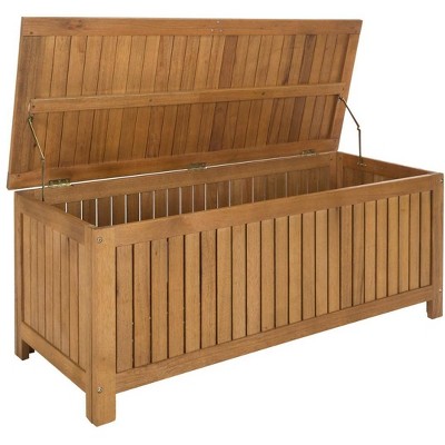 Abri Natural Teak Eucalyptus 47.6 Inch Outdoor Deck Box