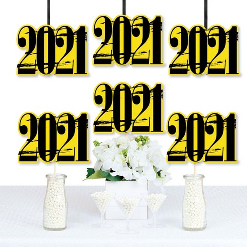 Big Dot Of Happiness Yellow Grad 21 Best Is Yet To Come 21 Decorations Diy Yellow Graduation Party Essentials Set Of Target
