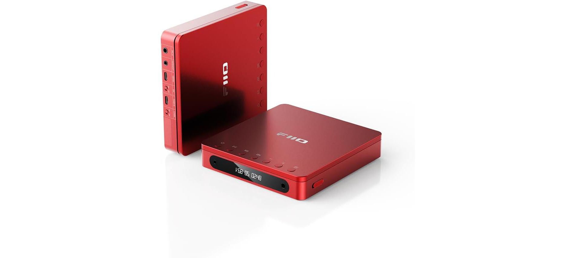 FiiO DM13 Multifunctional Portable Stereo CD Player with Long-Lasting Battery, Supports USB Ripping (Red Bluetooth)