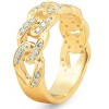 Pompeii3 1/2 Ct Mens Heavy Weight Solid Yellow Gold Curb Chain Diamond Ring Wedding Band - 3 of 4