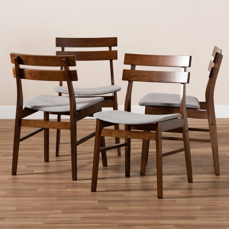 Set of 4 Devlin Upholstered Wood Dining Chairs - Baxton Studio, 6 of 7