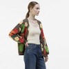 Women's Veggie Garden Jacquard Knit Cardigan -Casual Button Front Sweater Long Sleeves - 3 of 4