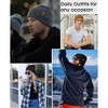 Beanie for Men Women Cuffed Thick Knitted Unisex Winter Hat Beanies Skull Cap Gifts for Men Black - 4 of 4