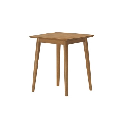 Pecan Pine Mid-Century Modern Square Side Table