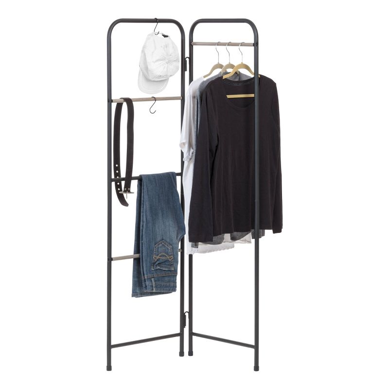 IRIS 2 Panel Free Standing Metal Garment Rack Black, 2 of 4