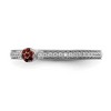 Black Bow Jewelry 14k White Gold, Garnet & 1/8 Ctw Diamond Stackable Ring - 4 of 4