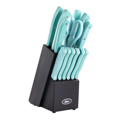 Oster Edgefield 14 Piece Stainless Steel Cutlery Knife Set With Black Knife  Block : Target