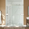 55-59" W x 72" H Frameless Double Silent Sliding Glass Shower Door,with 8mm Clear SGCC Tempered Glass,Stainless Steel Hardware,Reversible Installation - 3 of 4
