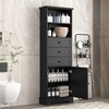 OUTSUPPLY Tall Storage Cabinet with 3 Drawers, Adjustable Shelves for Bathroom, Kitchen, Living Room - 3 of 4