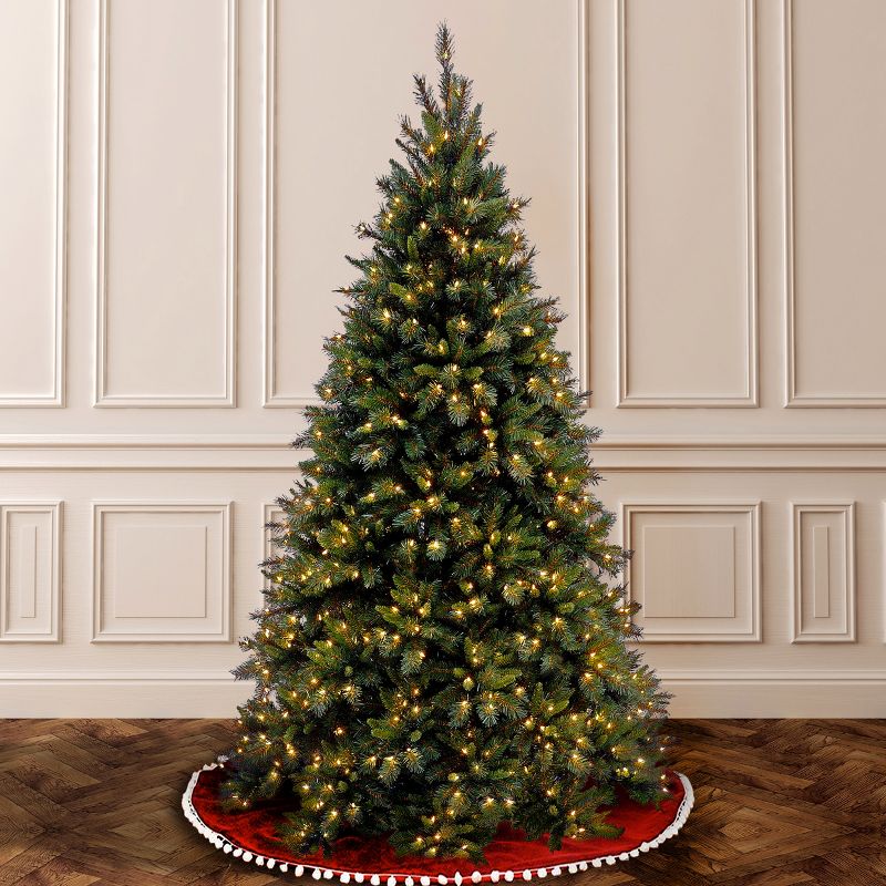 National Tree Company 9 ft Pre-Lit Artificial Medium Christmas Tree, Green, Tiffany Fir, White Lights, Includes Stand, 2 of 6