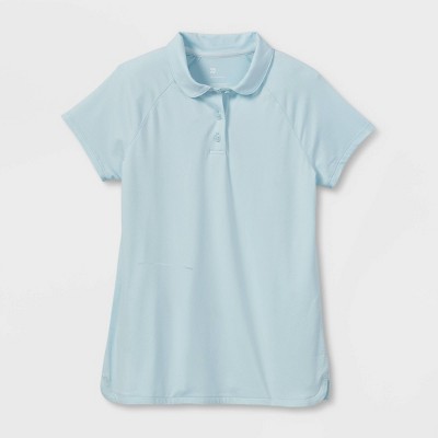 Girls Polo Shirt All In Motion Light Blue Xl Target