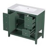 ChicFurnit Bathroom Storage Cabinets Bathroom Floor Storage Cabinet Functional Bathroom Cabinet with Drawer for Bathroom, Green, 36.02"*18.31"*33.6" - 3 of 4