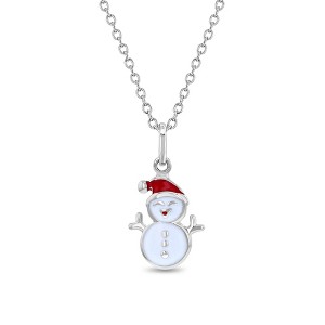 Girls' Christmas Snowman Sterling Silver Necklace - In Season Jewelry - 1 of 4