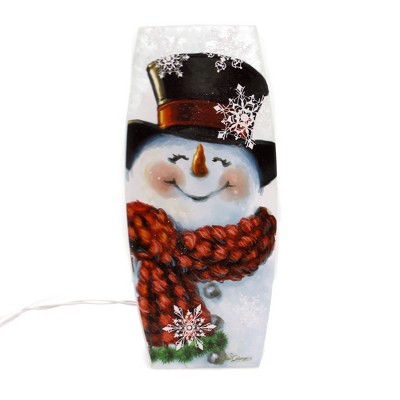 Stony Creek Snowman With Scarf Lighted Vase - One Lighted Vase 12.0 Inches  - Snowflakes Christmas - Emr1302 Ear Muff - Glass - Multicolored : Target