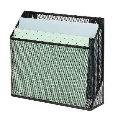 Mesh Hanging File Sorter with Keyholes Black - Made By Design™