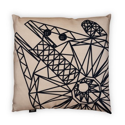 Seven20 Star Wars White Throw Pillow | Black X-Wing Fighter Design | 25 x  25 Inches