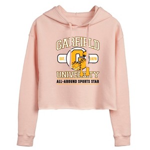 Women's - Garfield - University Sports Star Cropped Graphic Hoodie - 1 of 3