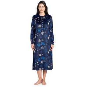 Ashford & Brooks Women's Mink Fleece Long Sleeve Nightgown - 1 of 4