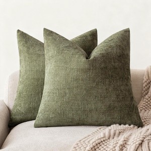 LISM Throw Pillow Covers 2-Pack Chenille Decorative Pillowcases Accent Cushion Cover for Home - 1 of 4
