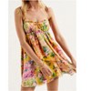 Nmoder  Womens Floral Mini Dress Spaghetti Strap Sleeveless Tie Back Ruffle Sundress Summer Tiered A-Line Midi Dress - 4 of 4