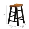 5pc Gaucho Counter Height Dining Set Oak/Black - Acme Furniture: Solid Wood, Square Leg, Saddle Stools - 4 of 4