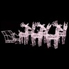vidaXL Christmas Decoration Lighted Reindeer and Sleigh with LEDs Acrylic - Warm White 16.9" x 4.3" x 21.7" (6 pcs) - 2 of 4