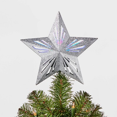 10in 3 Led Light Star Tree Topper Silver - Wondershop™