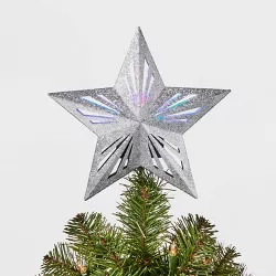 10" 3 LED Light Star Tree Topper Silver - Wondershop™