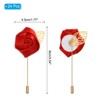 Unique Bargains Pocket Handmade Flower Lapel Pin Boutonnieres for Wedding party 24 Pcs - 2 of 4