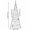 vidaXL Christmas Tree with 130 LEDs Natural 82.7" Solid Ash wood - 4 of 4