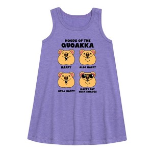 Girls' - Instant Message - Quokka Moods Graphic Sleeveless Aline Dress - 1 of 4