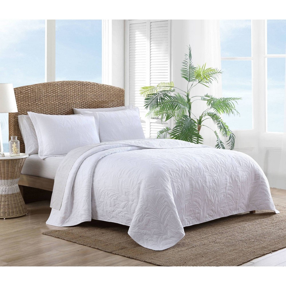 Photos - Duvet Tommy Bahama King Costa Sera Solid Quilt White  