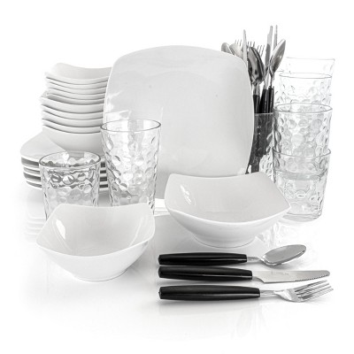 Gibson All U Need 48 Piece Ceramic Dinnerware Combo Set in White