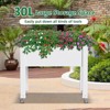 Dolonm Elevated Mobile Pocket Herb Garden Bed Planter ,Smart Drainage,Lockable Wheels, Storage Shelf - 3 of 4
