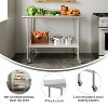 Flash Furniture Reese 30" x 36" Prep and Work Table with Stainless Steel Top Shelf, 4" Backsplash, Adjustable Galvanized Steel Undershelf, 4 Casters - 3 of 4