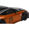 Nissan Z RHD #23 "LB-NATION WORKS" Orange Metallic with Matt Black Hood and Black Top 1/18 Model Car by Top Speed - 2 of 4