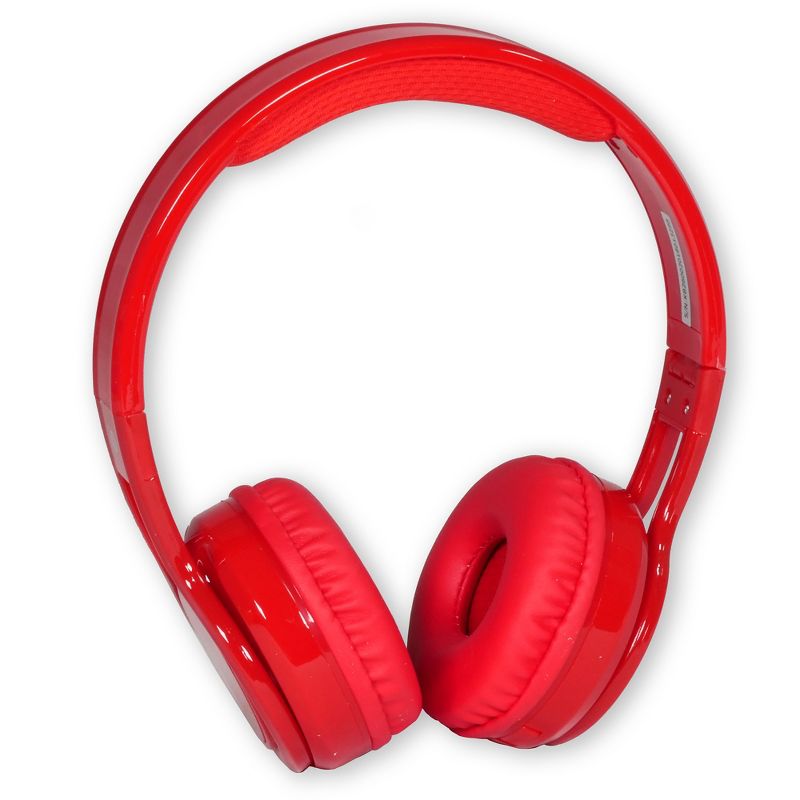 Contixo KB2600 Kids Bluetooth Wireless Headphones -Volume Safe Limit 85db -On-The-Ear Adjustable Headset (Red), 1 of 10