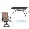 VisioGear Patio Accent Table Sets, 7-Piece Outdoor Table and Chairs Set, Patio Table with Umbrella Hole for Backyard, Brown, 21.7"*21.7"*40.2" - 2 of 4