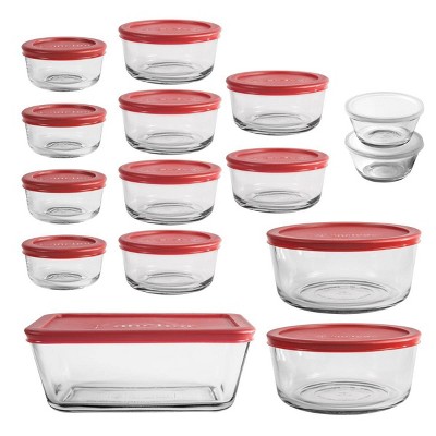 Anchor Hocking 2-Cup Glass Storage Set with Lids, 6-Piece